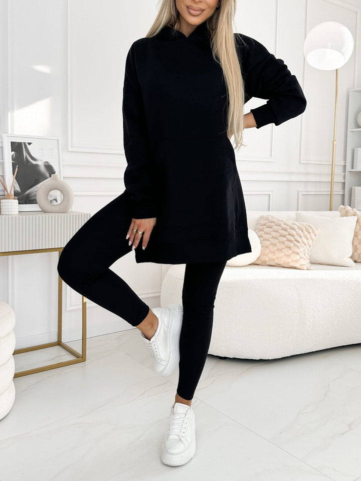 Francine Solid Color Hoodie and Lined Leggings Set