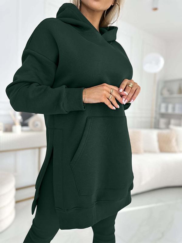 Francine Solid Color Hoodie and Lined Leggings Set