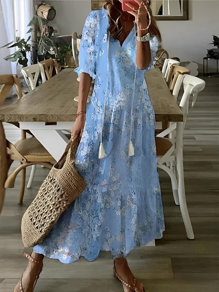 Andrea | V-Neck Printed Dress