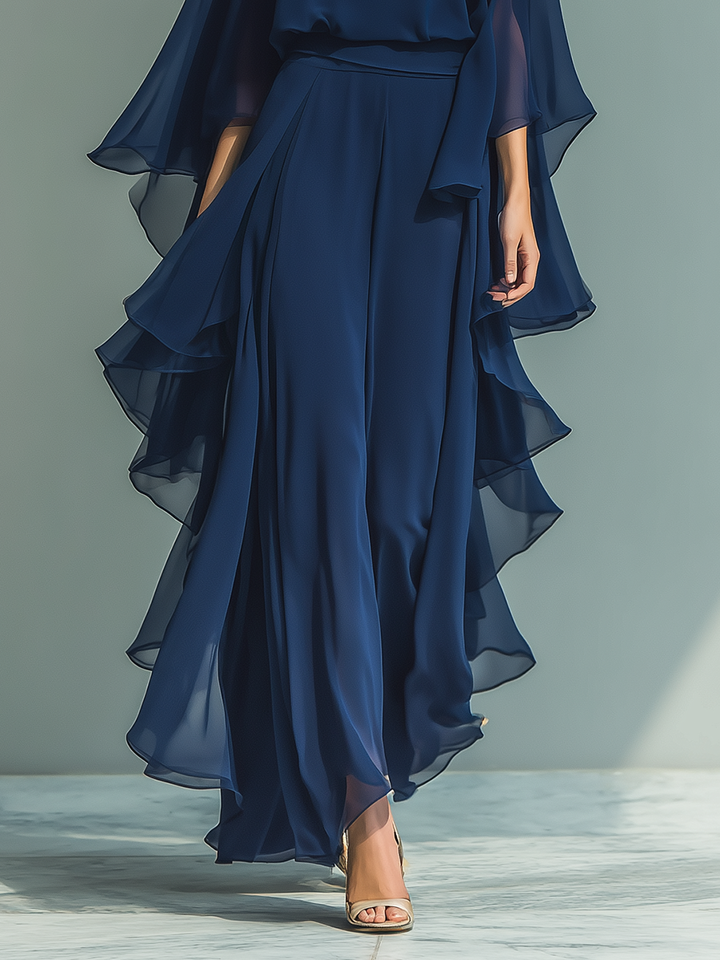 Kim | Set with Flared Sleeves and Straight Leg Pants