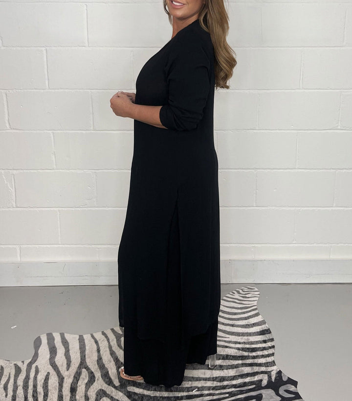 Lany Casual Long Top and Matching Pants Set