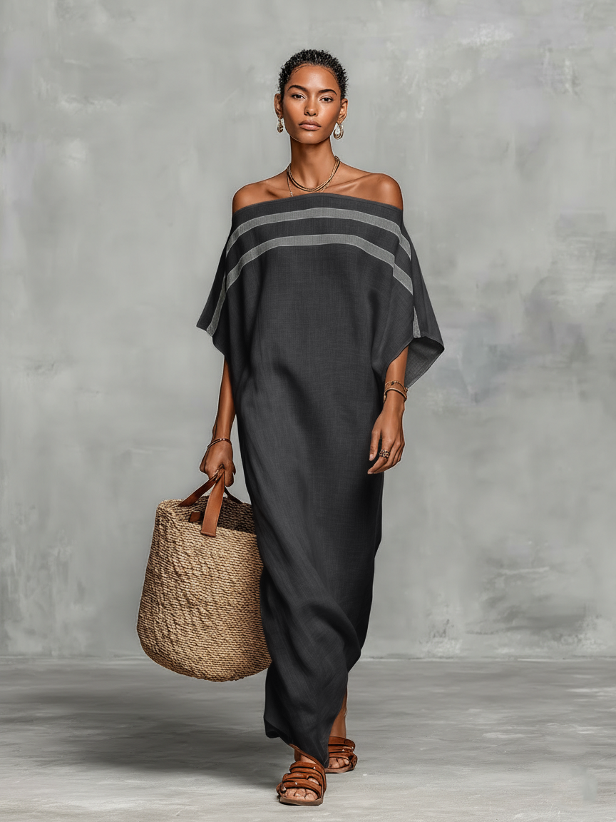Ella |  Maxi Dress with Off-the-Shoulder Neckline