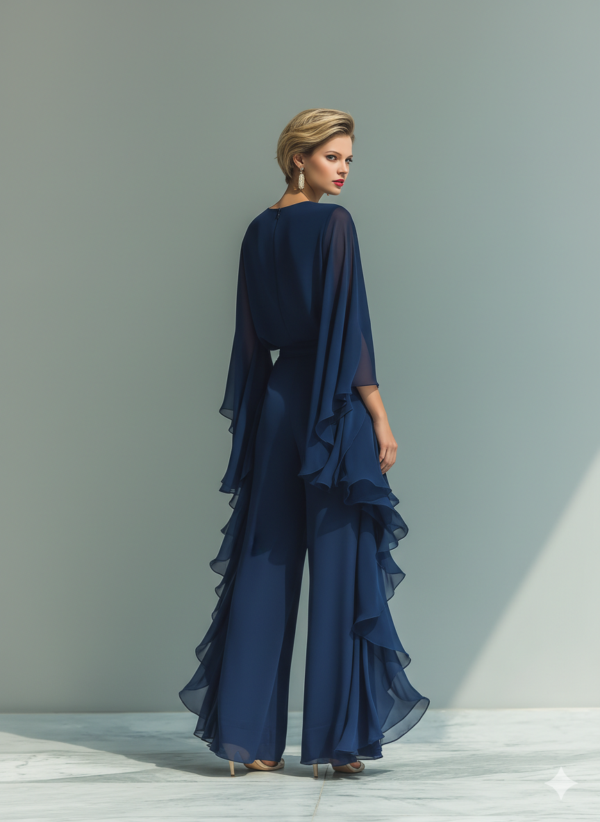 Kim | Set with Flared Sleeves and Straight Leg Pants