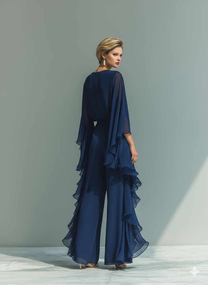 Kim | Set with Flared Sleeves and Straight Leg Pants
