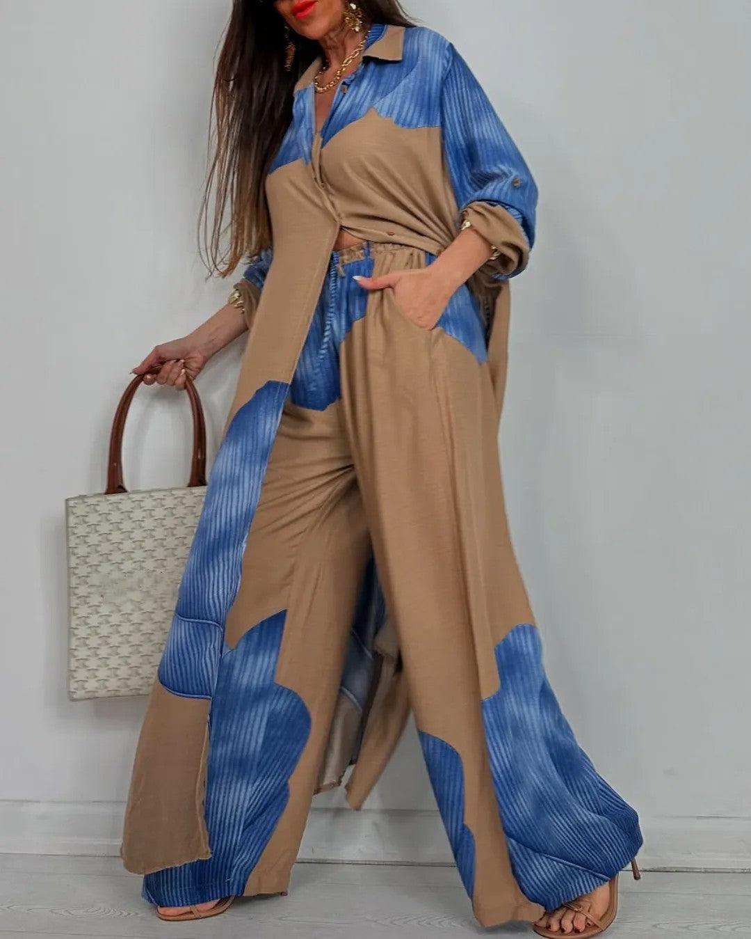 Trisha V-neck Patchwork Set