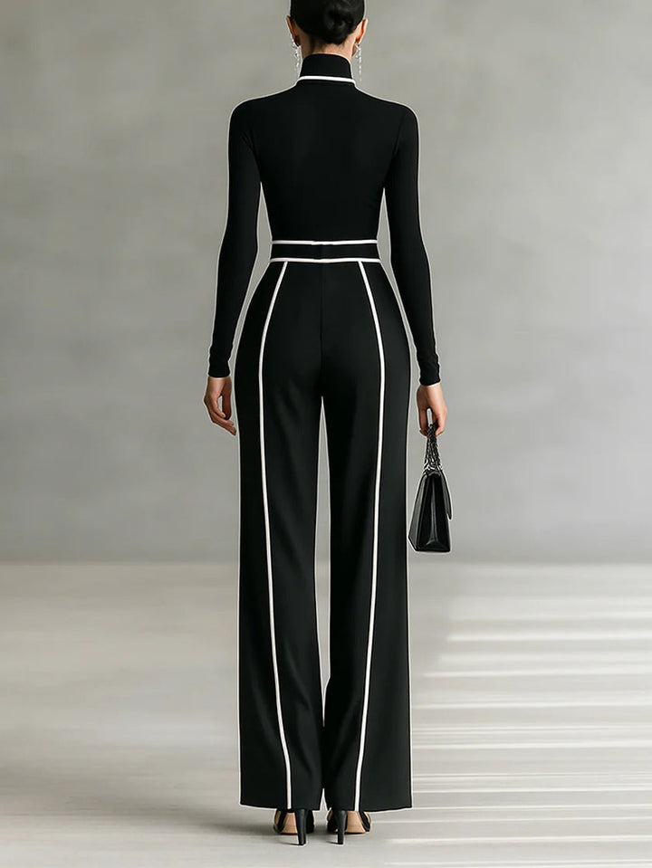 Kinley High-neck Top and Wide-leg Pants Set