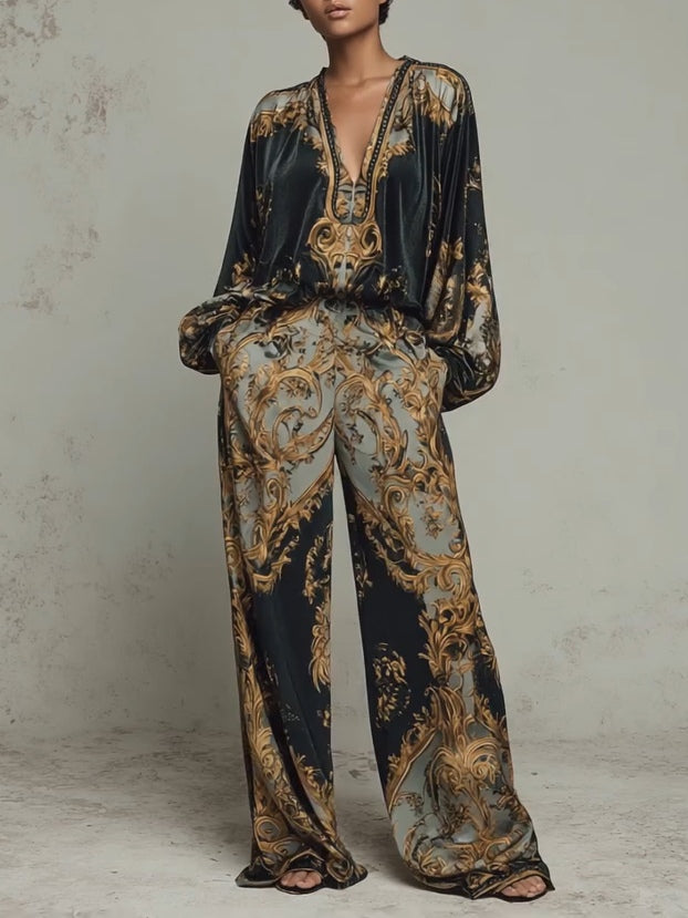 Jasmine Baroque Floral Print Suit