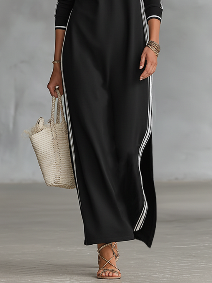 Emma | Dress with Button-Down Collar and White Trim