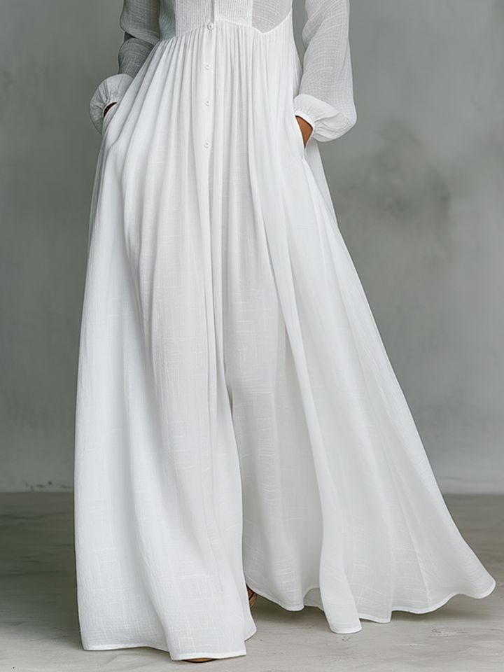 Elisa | Maxi Dress with High Collar and Long Sleeves