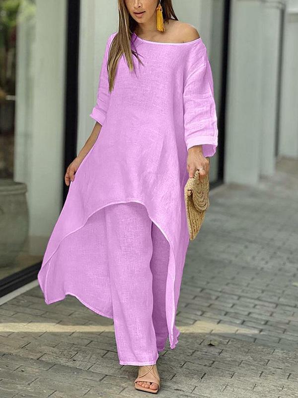 Amalie Solid Color Two-piece Set