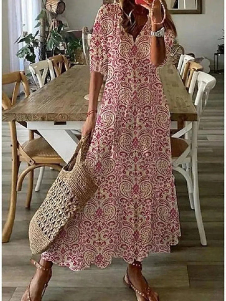 Andrea | V-Neck Printed Dress